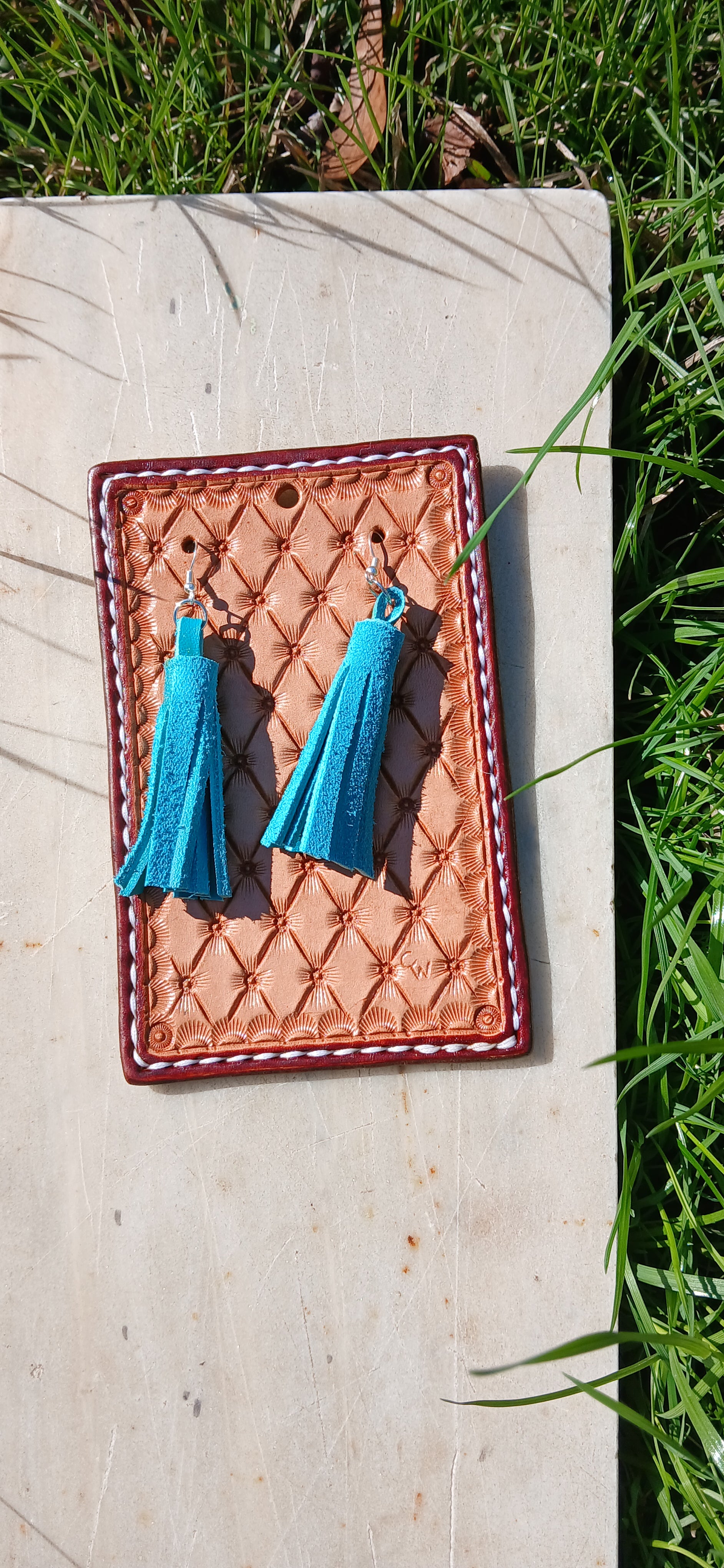 Earrings with handmade display card