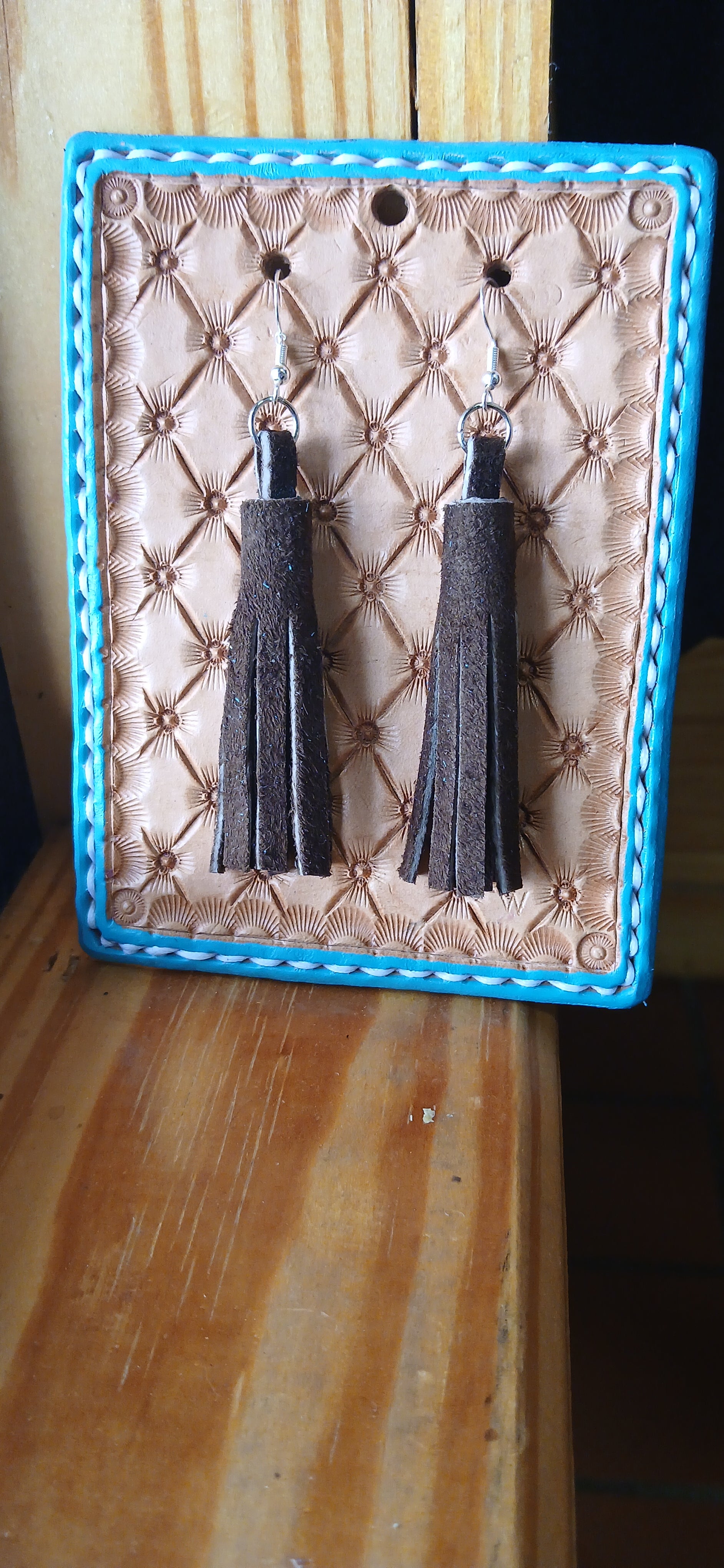 Earrings with handmade display card