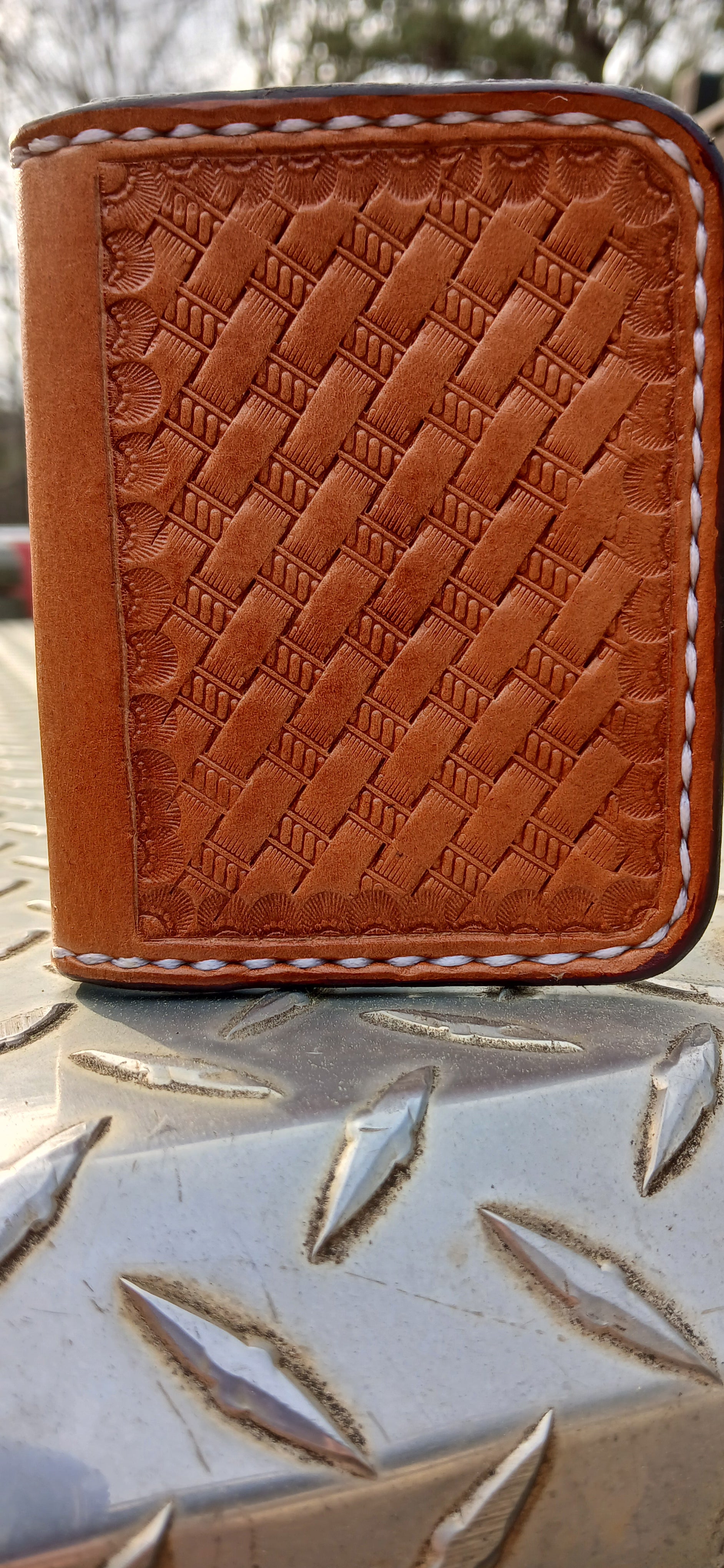 Bifold Card Wallet(large basket weave) – CW Leatherworks