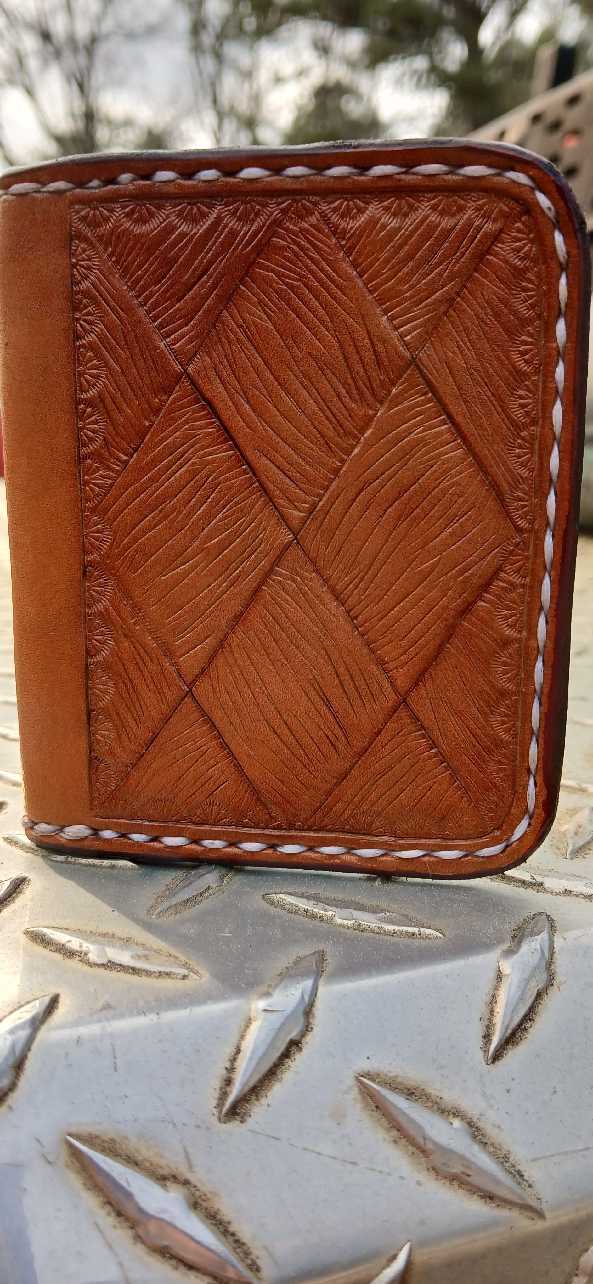 Bifold Card Wallet(large basket weave) – CW Leatherworks