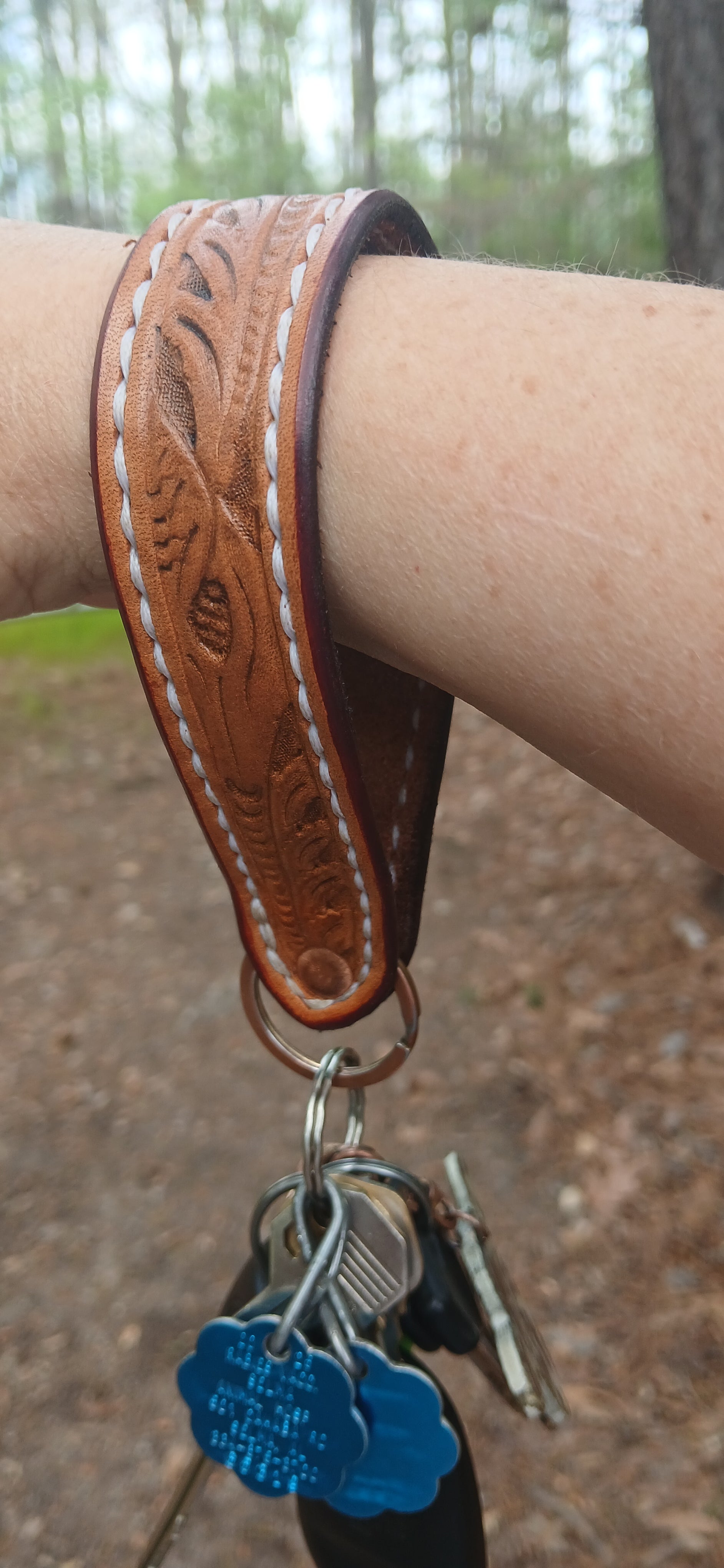 Leather Keychain (hand tooled pattern)