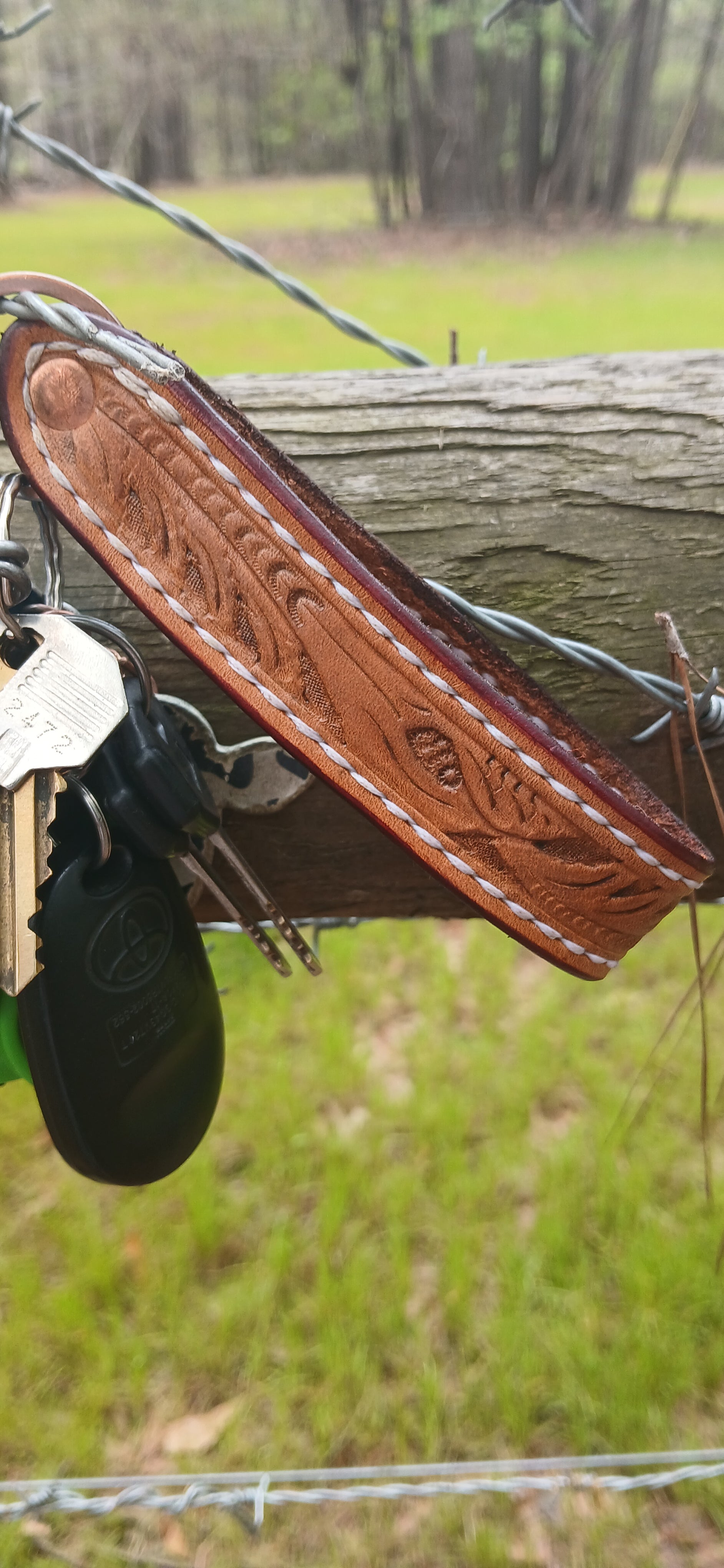 Leather Keychain (hand tooled pattern)