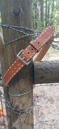 Buck Stitched Leather Belt 44 in adjustable to fit 41-47 in waist
