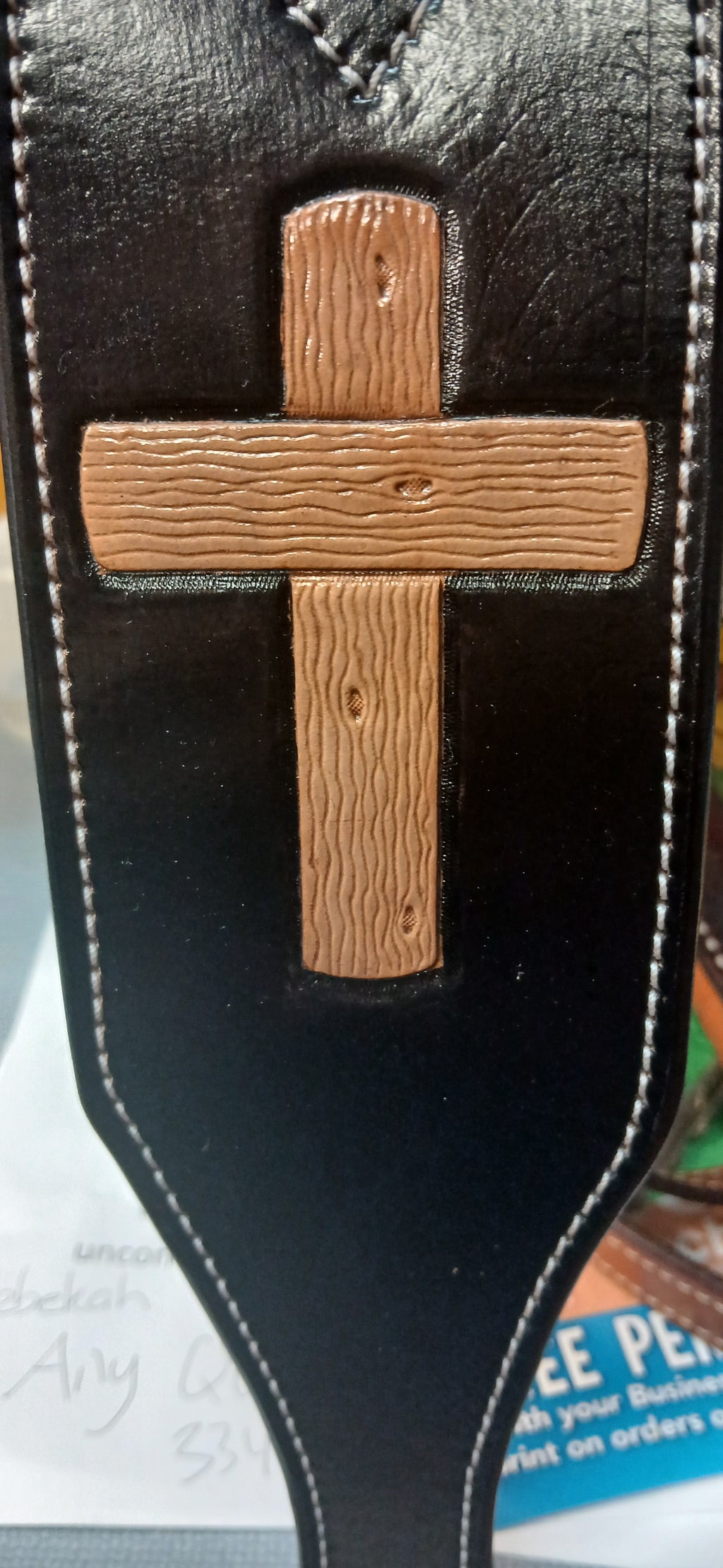 Guitar Strap (black w/cross)